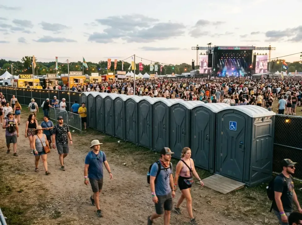music-festival-sanitation-stat-003 — before and after result, Portable Bathroom & Dumpster Rental in Loomis, CA